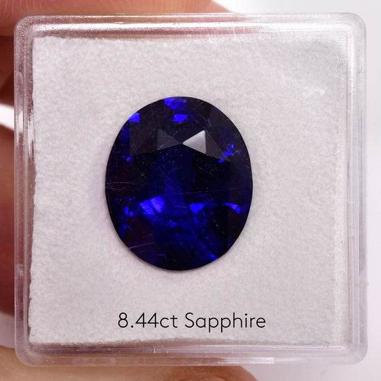 8.44 Carat Blue SRI LANKAN Oval Sapphire GRS