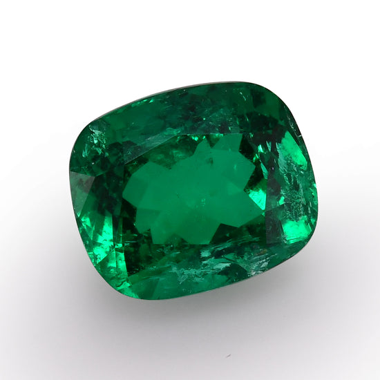 10.12 Carat Green COLOMBIAN Cushion Emerald SSEF
