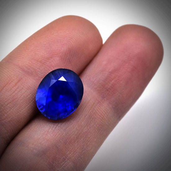 8.44 Carat Blue BURMESE Oval Sapphire GRS