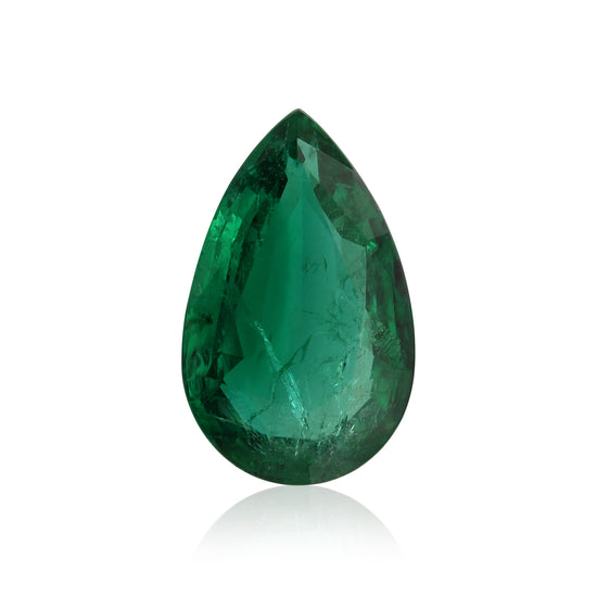 14.65 Carat Green ZAMBIA Pear Emerald CD
