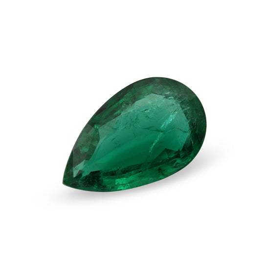 14.65 Carat Green ZAMBIA Pear Emerald CD