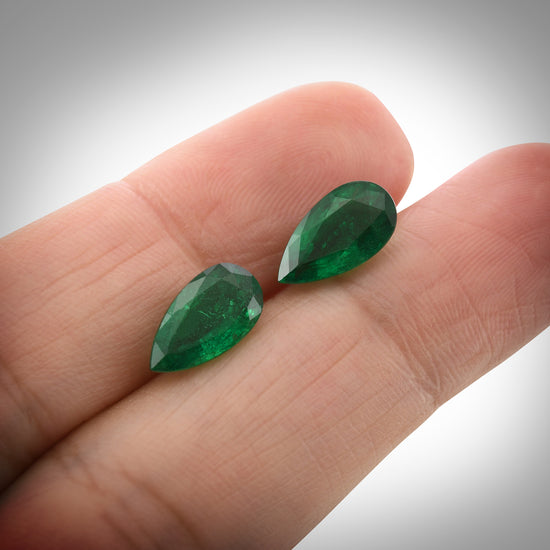 3.66 Carat Green  Pear Emerald