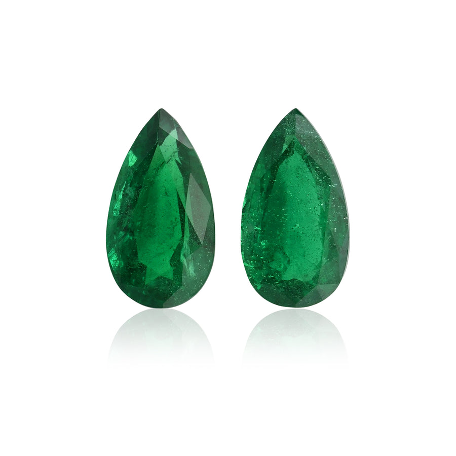 3.66 Carat Green  Pear Emerald