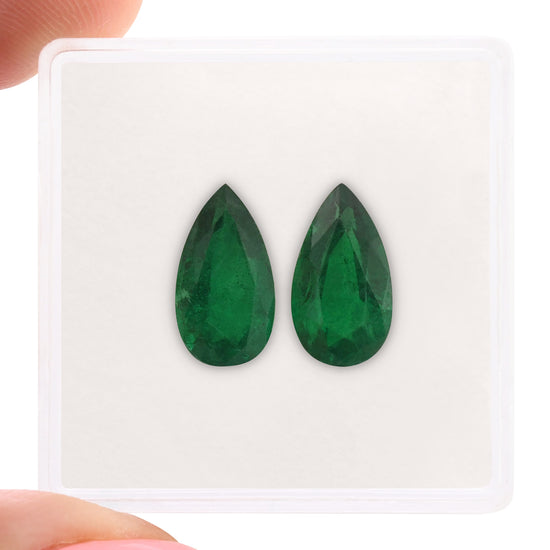 3.66 Carat Green  Pear Emerald