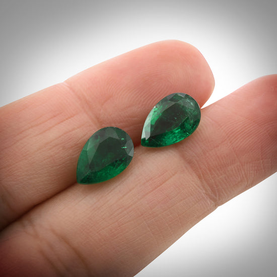 4.48 Carat Green Pear Emerald