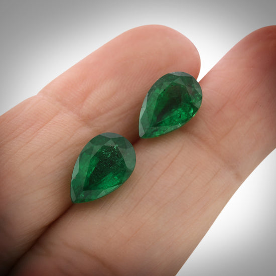 4.90 Carat Green Pear Emerald