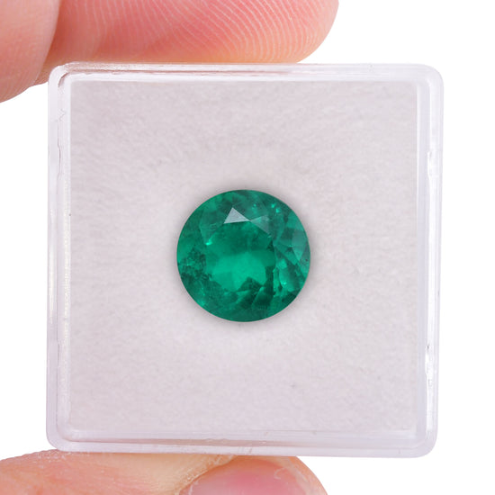 3.53 Carat Green COLOMBIAN Round Emerald CD