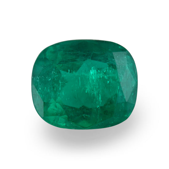 4.49 Carat Green COLOMBIAN Cushion Emerald CD