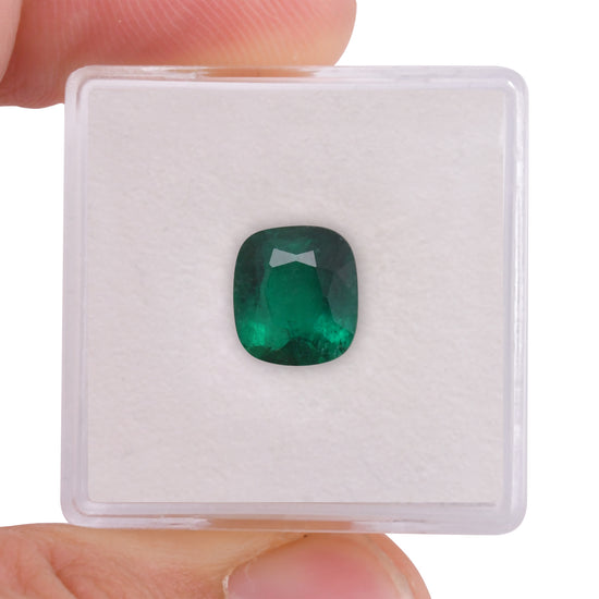 2.08 Carat Green COLOMBIAN Cushion Emerald CD