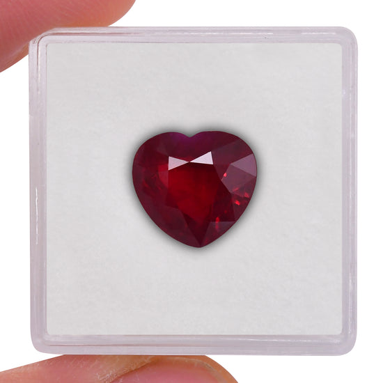 5.05 Carat Red BURMESE Heart Ruby Pigeon's Blood GRS