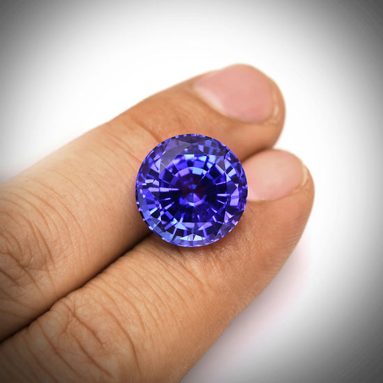 18.02 Carat Blue TANZANIAN Round Tanzanite GWLAB