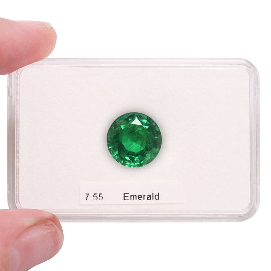 7.55 Carat Green ZAMBIA Round Emerald AGL