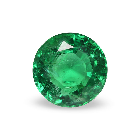 7.55 Carat Green ZAMBIA Round Emerald AGL