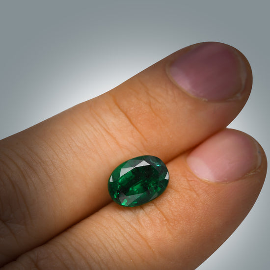 3.06 Carat Green ZAMBIAN Oval Emerald