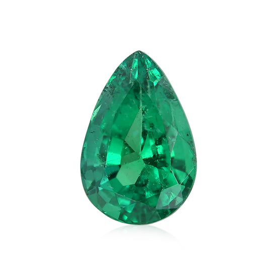 3,73 Karat grüner ZAMBIAN Birnen-Smaragd GRS