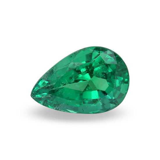 3.73 Carat Green ZAMBIAN Pear Emerald GRS