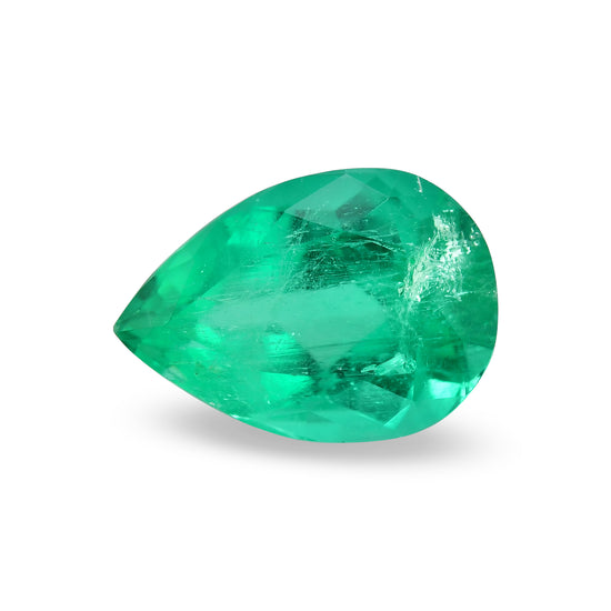 4.35 Carat Green COLOMBIAN Pear Emerald CD