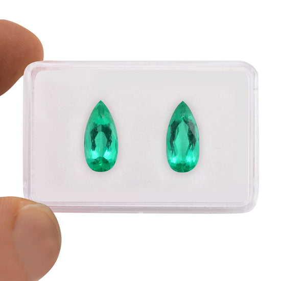 9.97 Carat Green COLOMBIAN Pear Emerald AGL