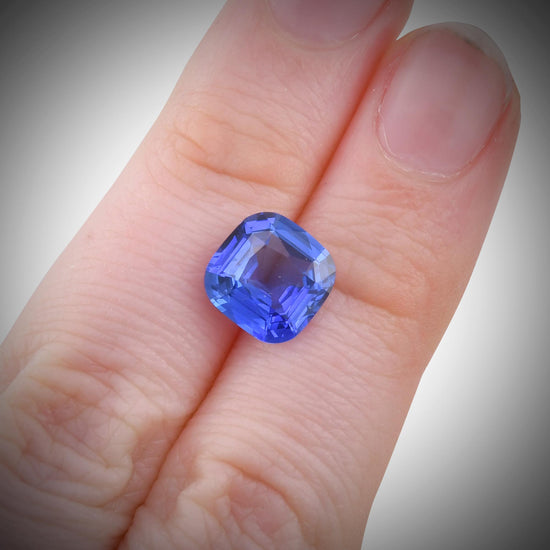 3.54 Carat Blue SRI LANKAN Cushion Sapphire CD