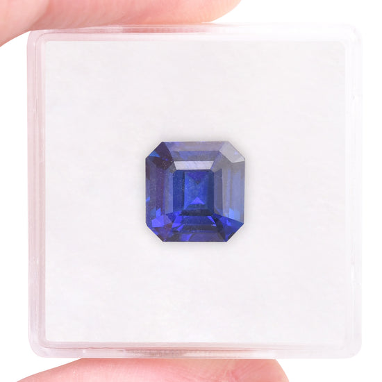 4.08 Carat Blue SRI LANKAN Sq. Emerald Sapphire CD