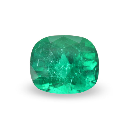 2.19 Carat Green COLOMBIAN Cushion Emerald GRS