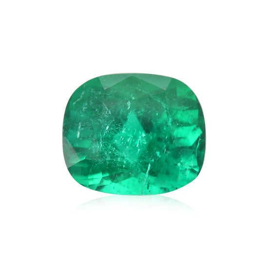 2.19 Carat Green COLOMBIAN Cushion Emerald GRS