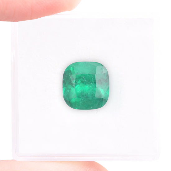 3.00 Carat Green COLOMBIAN Cushion Emerald GUBELIN