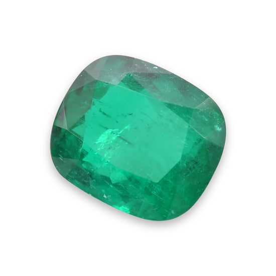 3.21 Carat Green COLOMBIAN Cushion Emerald CD