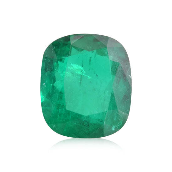 3.21 Carat Green COLOMBIAN Cushion Emerald CD