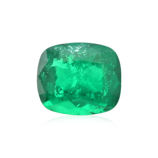 3.51 Carat Green COLOMBIAN Cushion Emerald GRS