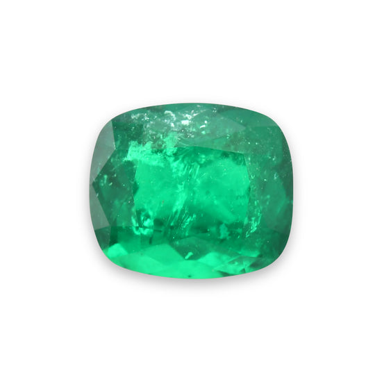 3.51 Carat Green COLOMBIAN Cushion Emerald GRS
