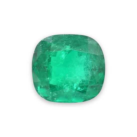 3.68 Carat Green COLOMBIAN Cushion Emerald GUBELIN