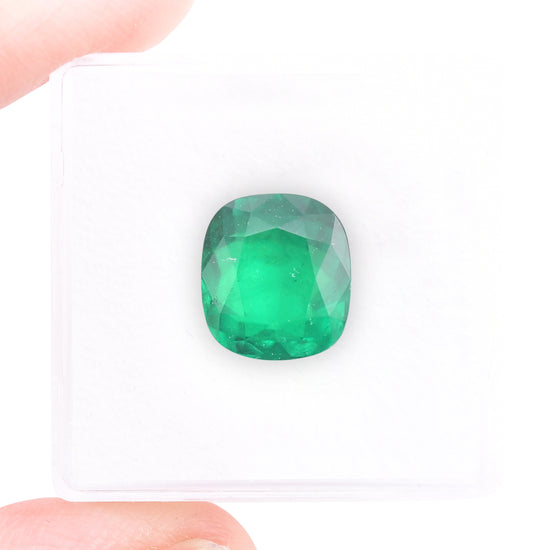 4.55 Carat Green COLOMBIAN Cushion Emerald GRS