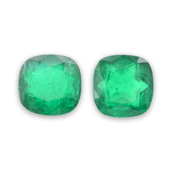 6.40 Carat Green COLOMBIAN Cushion Emerald CD