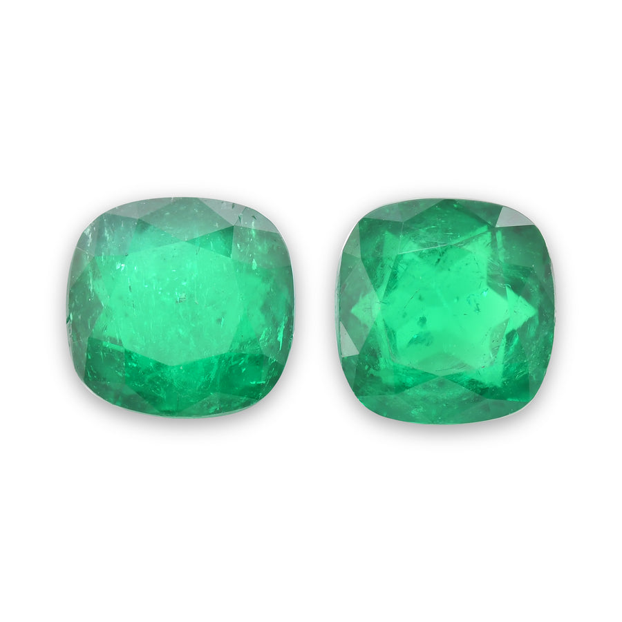 6.40 Carat Green COLOMBIAN Cushion Emerald CD