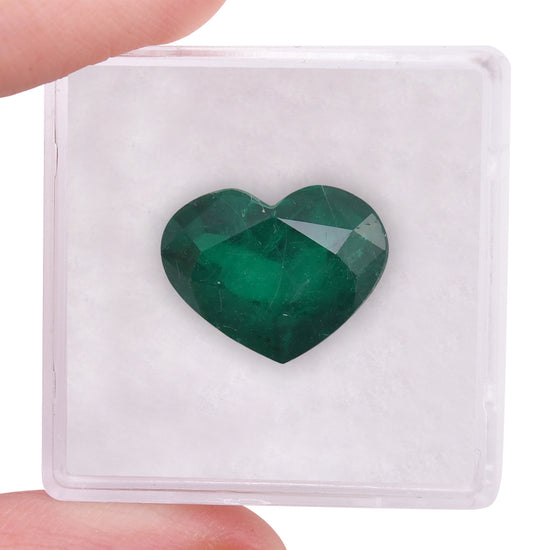 6.04 Carat Green COLOMBIAN Heart Emerald CD