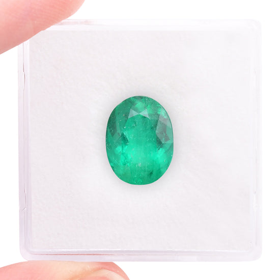 3.02 Carat Green COLOMBIAN Oval Emerald GRS