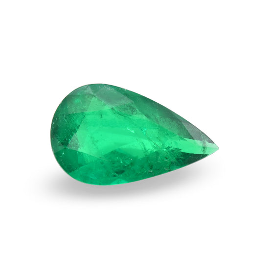 3.45 Carat Green COLOMBIAN Pear Emerald CD