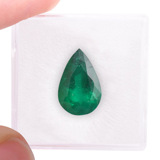 4.04 Carat Green COLOMBIAN Pear Emerald GUBELIN