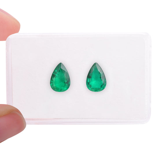 4.86 Carat Green COLOMBIAN Pear Emerald AGL