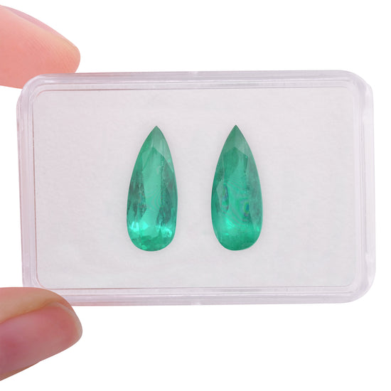 14.87 Carat Green COLOMBIAN Pear Emerald CD