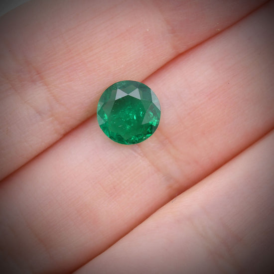 1.14 Carat Green COLOMBIAN Round Emerald CD