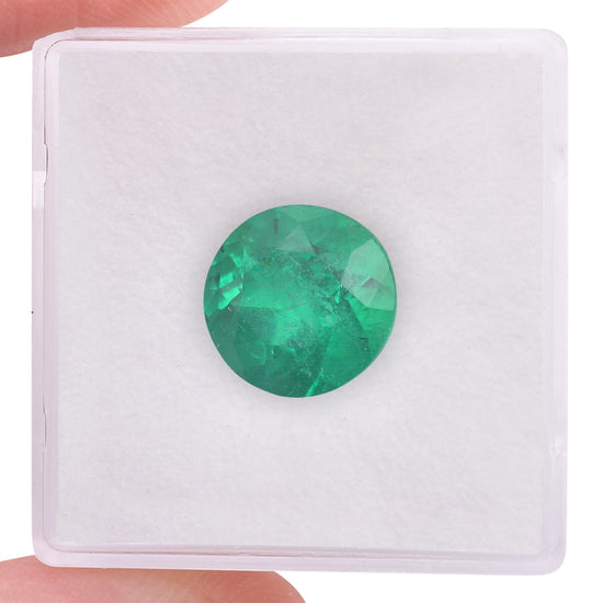 3.67 Carat Green COLOMBIAN Round Emerald CD