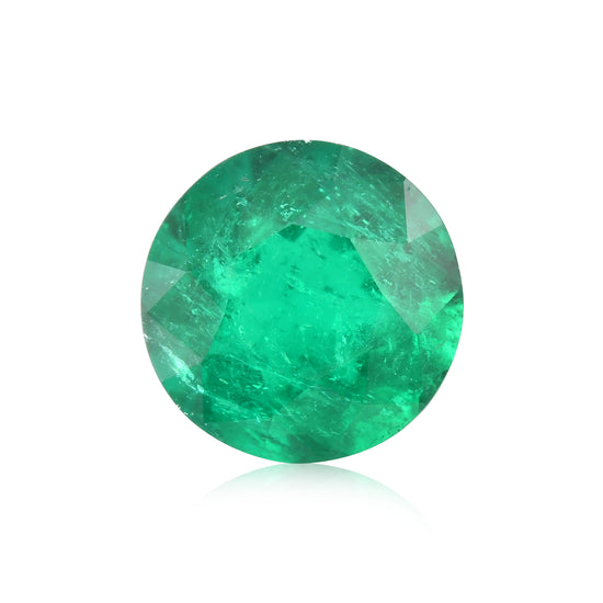 5.57 Carat Green COLOMBIAN Round Emerald CD