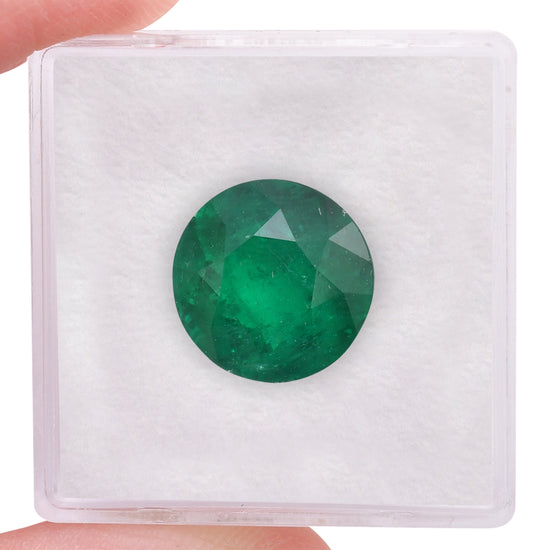 5.57 Carat Green COLOMBIAN Round Emerald CD