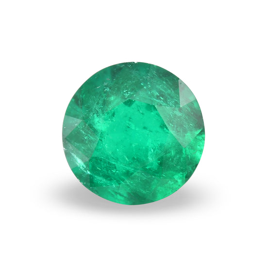5.57 Carat Green COLOMBIAN Round Emerald CD