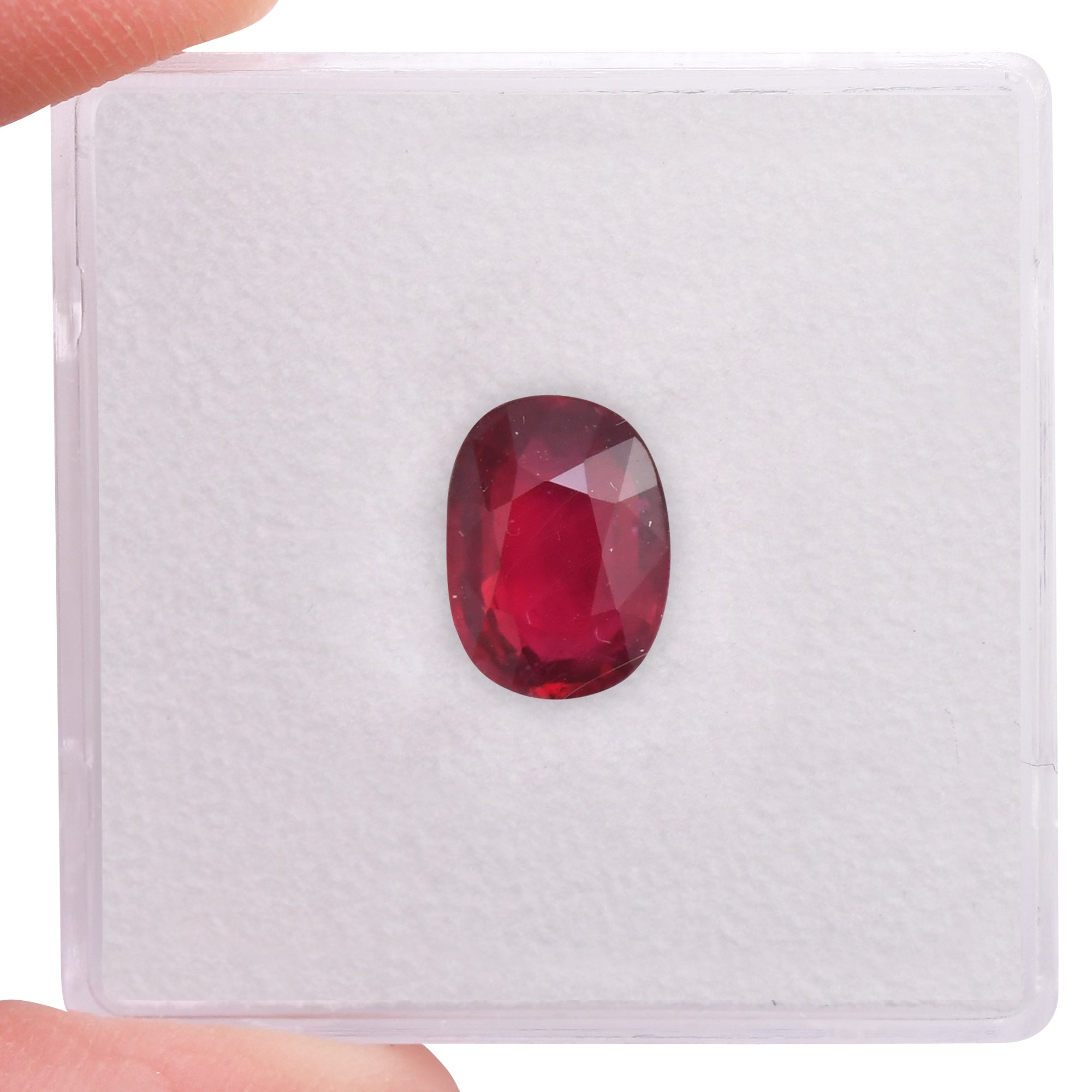 2.03 Carat Red MOZAMBIQUE Oval Ruby GRS | LEIBISH