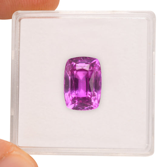 4.67 Carat Pink  Cushion Sapphire GRS