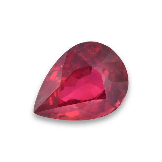 3.01 Carat Red MOZAMBIQUE Pear Ruby GRS