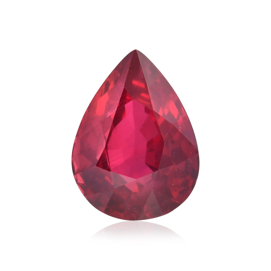 3.01 Carat Red MOZAMBIQUE Pear Ruby GRS